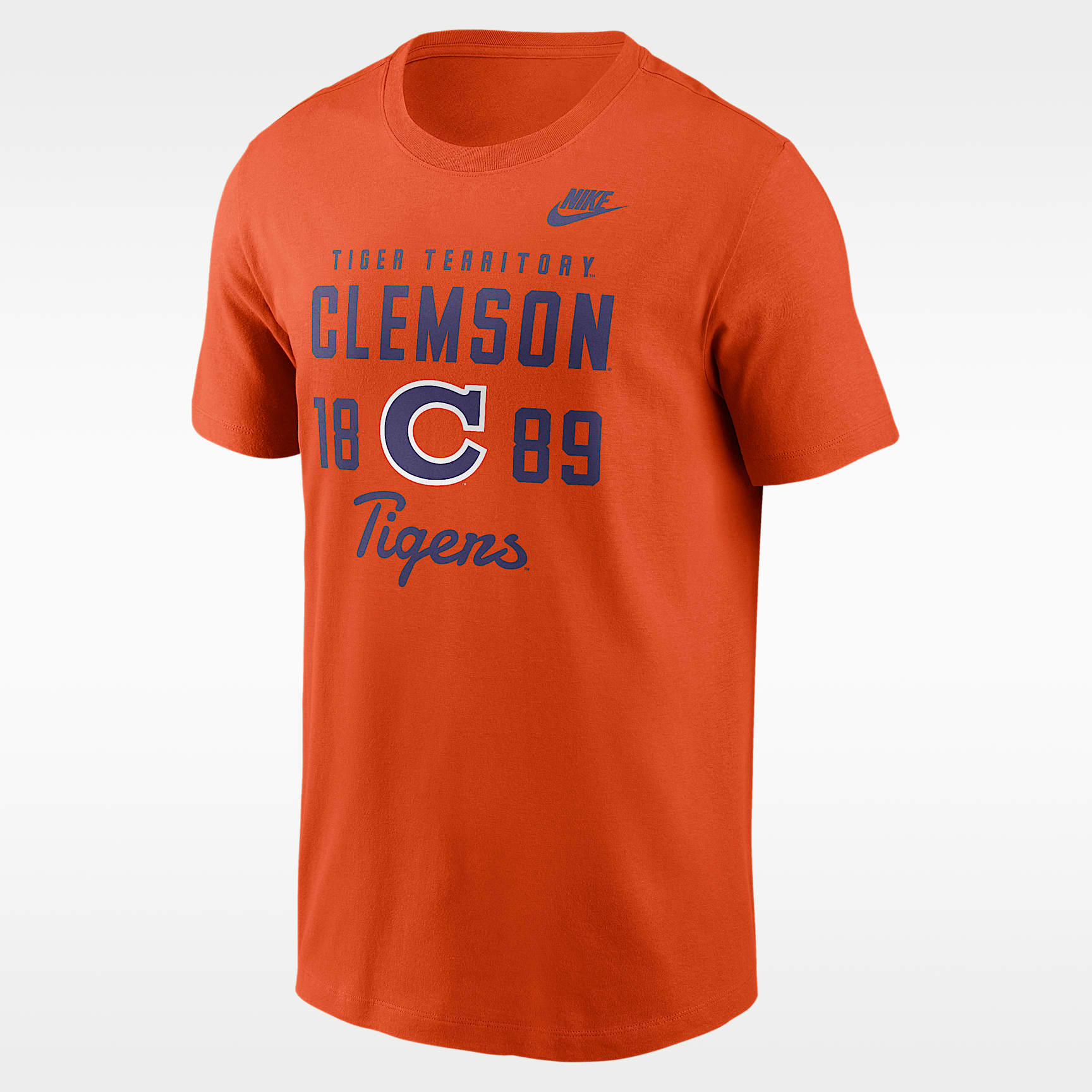 Playera universitaria Nike para hombre Clemson Legacy Stacked Est